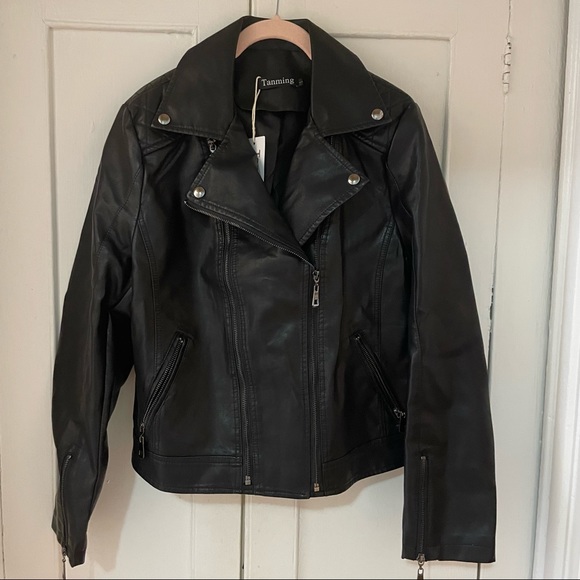 NWT Faux Leather Jacket - Picture 2 of 6